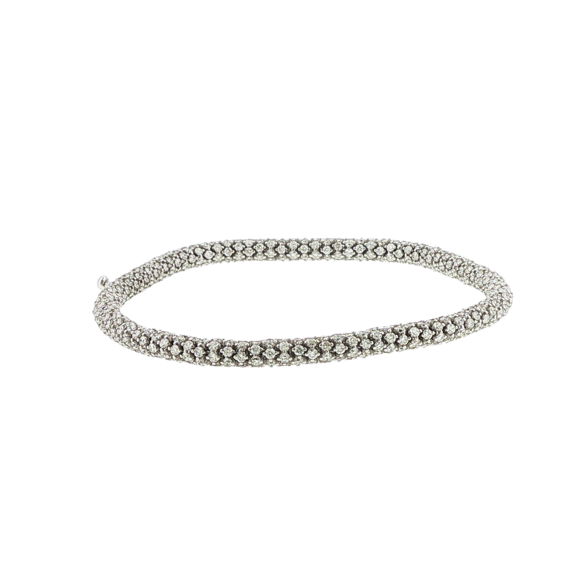 14K White Gold Pave Diamond Tennis Bracelet, 5.99 Carats