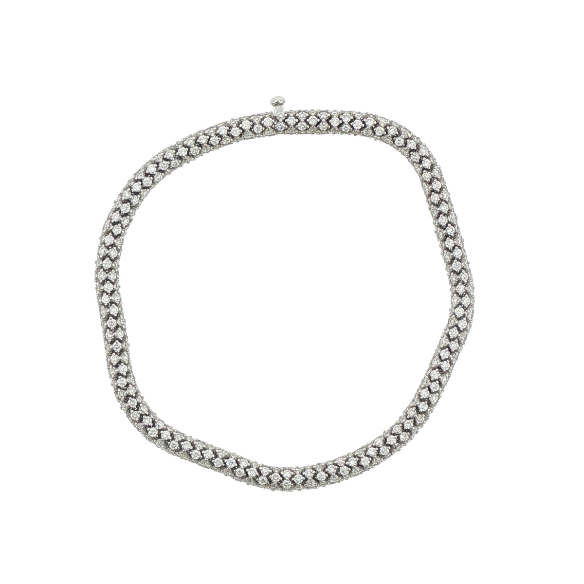 14K White Gold Pave Diamond Tennis Bracelet, 5.99 Carats