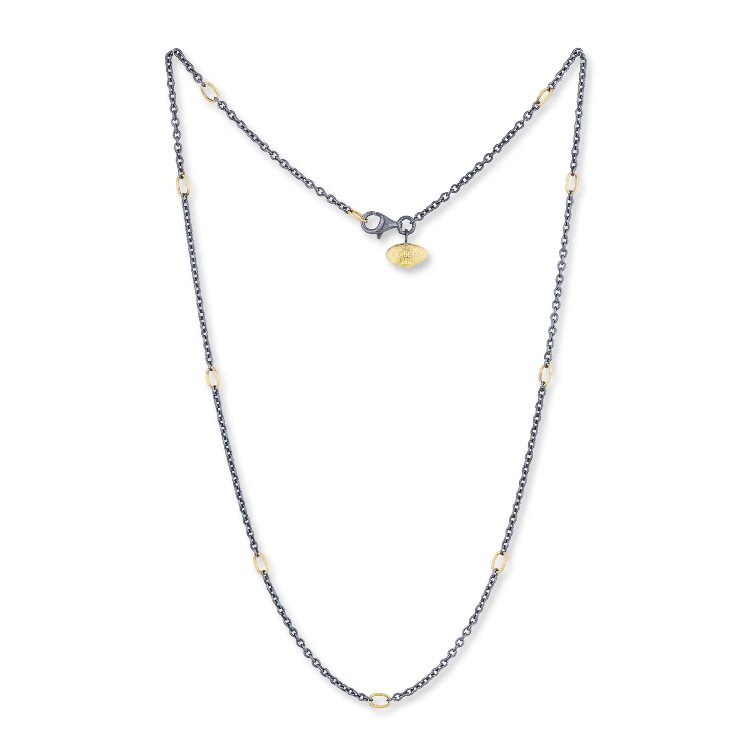 Lika Behar Oxidized Sterling Silver Mixed Rolo Chain