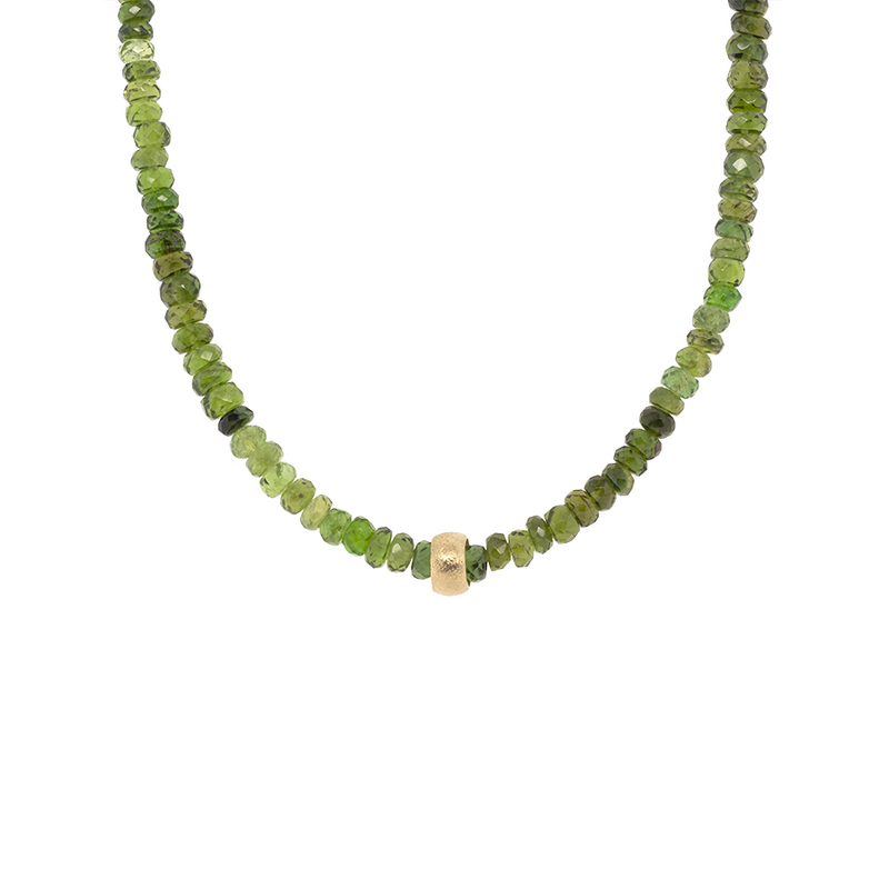 Anne Sportun Natural Green Tourmaline 'Boulder Bead' Necklace