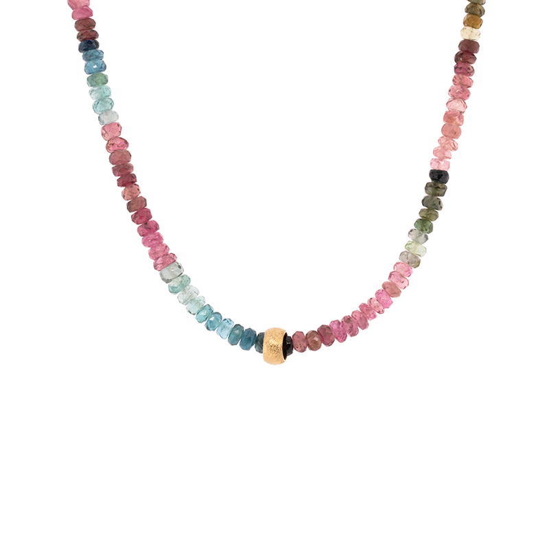 Anne Sportun Natural Watermelon Tourmaline 'Boulder Bead' Necklace