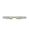 David Yurman Classic Cable Bracelet in Sterling Silver with 18K Yellow Gold, Gold Domes and Diamonds, 5mm - NAGI