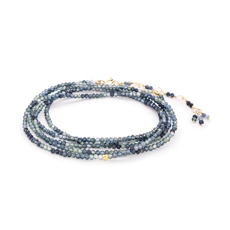 Anne Sportun Gradiant Blue Sapphire Wrap Bracelet Necklace - NAGI