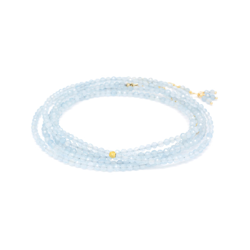 Anne Sportun Aquamarine Wrap Bracelet Necklace - NAGI