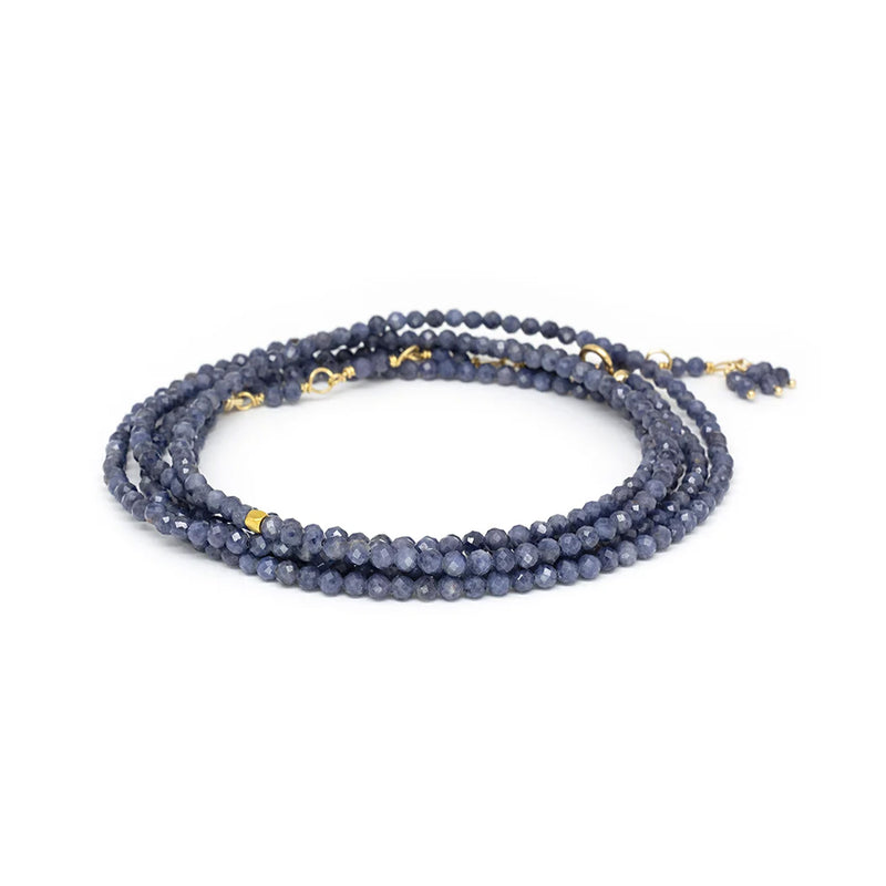 Anne Sportun Opaque Blue Sapphire Wrap Bracelet Necklace - NAGI