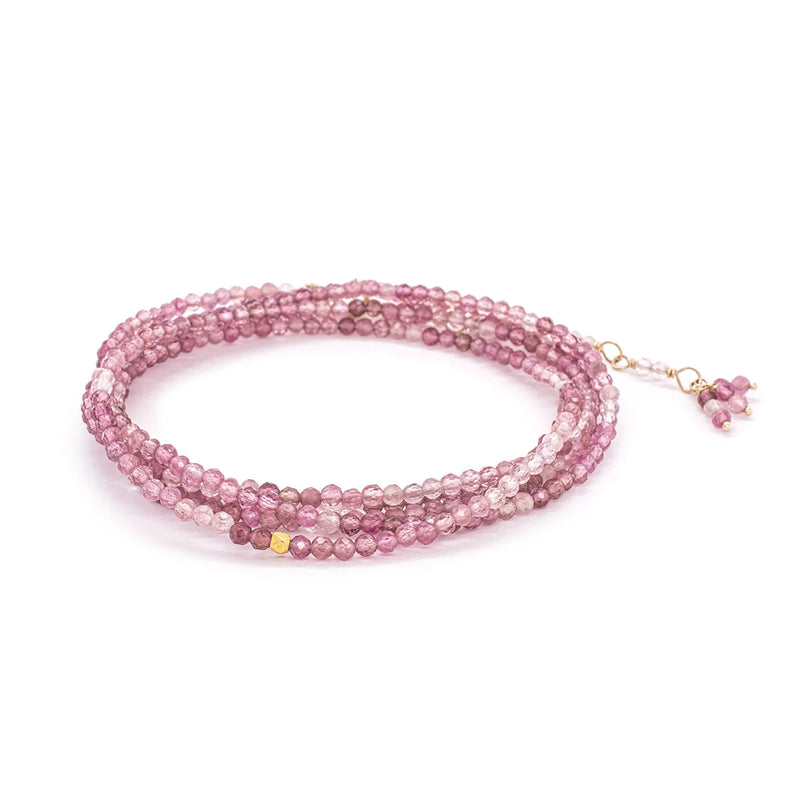 Anne Sportun Pink Tourmaline Wrap Bracelet Necklace - NAGI