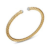 David Yurman Cable Flex Bracelet in 18K Yellow Gold with Diamonds, 4mm