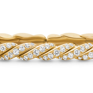 David Yurman Sculpted Cable Flex Bracelet in 18K Yellow Gold with Diamonds, 5mm