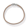 DY Gents Woven Box Chain Bracelet in Sterling Silver with Orange Nylon