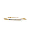 David Yurman Petite Pave Bar Bracelet in 18K Yellow Gold with Blue Sapphires, 1.7mm
