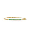 David Yurman Petite Pave Bar Bracelet in 18K Yellow Gold with Emeralds, 1.7mm