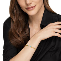 David Yurman Cablespira® Flex Bracelet in 18K Yellow Gold with Aquamarine and Diamonds, 4mm - NAGI