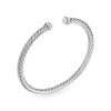 David Yurman Cablespira Flex® Bracelet in Sterling Silver with Pearls and Diamonds, 4mm