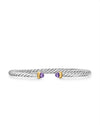 David Yurman Cable Flex Bracelet in Sterling Silver with 14K Yellow Gold and Amethyst, 4mm