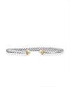 David Yurman Cable Flex Bracelet in Sterling Silver with 14K Yellow Gold and Pearl, 4mm