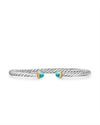 David Yurman Cable Flex Bracelet in Sterling Silver with 14K Yellow Gold and Turquoise, 4mm