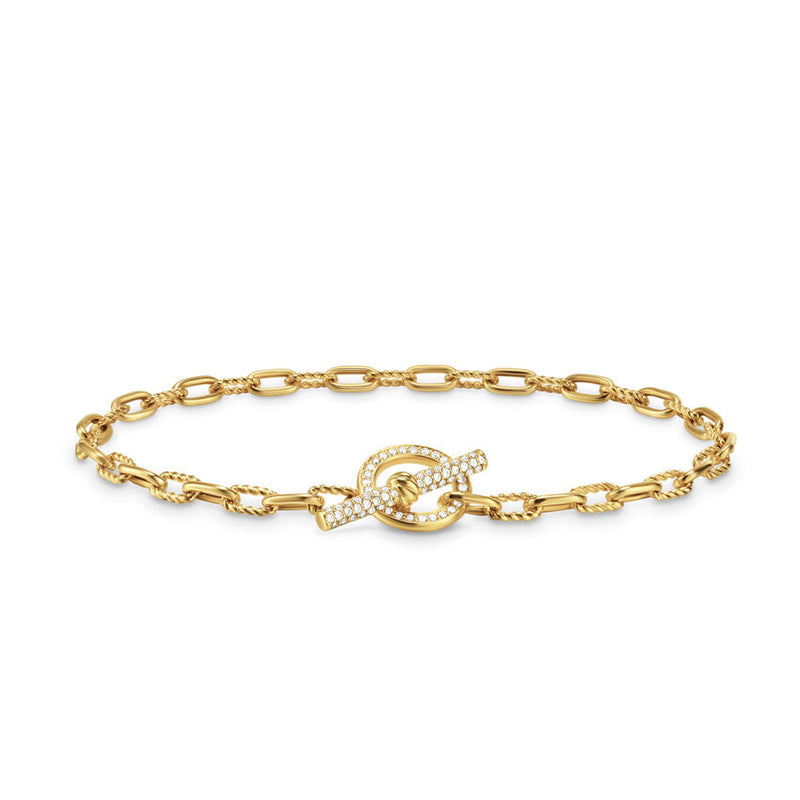 DY Madison® Toggle Chain Bracelet in 18K Yellow Gold with Diamonds