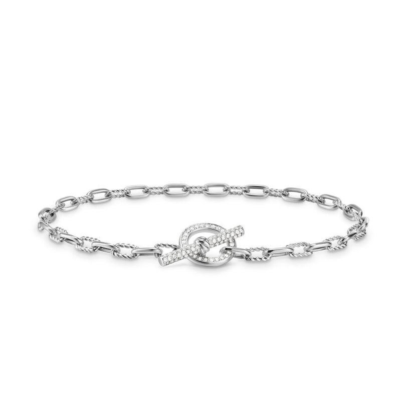 DY Madison® Toggle Chain Bracelet in Sterling Silver with Diamonds