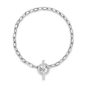 DY Madison® Toggle Chain Bracelet in Sterling Silver with Diamonds