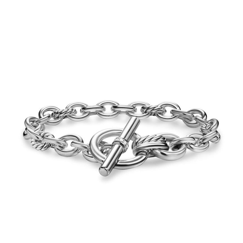 DY Mercer® Toggle Chain Bracelet in Sterling Silver with Diamonds, 8mm - NAGI