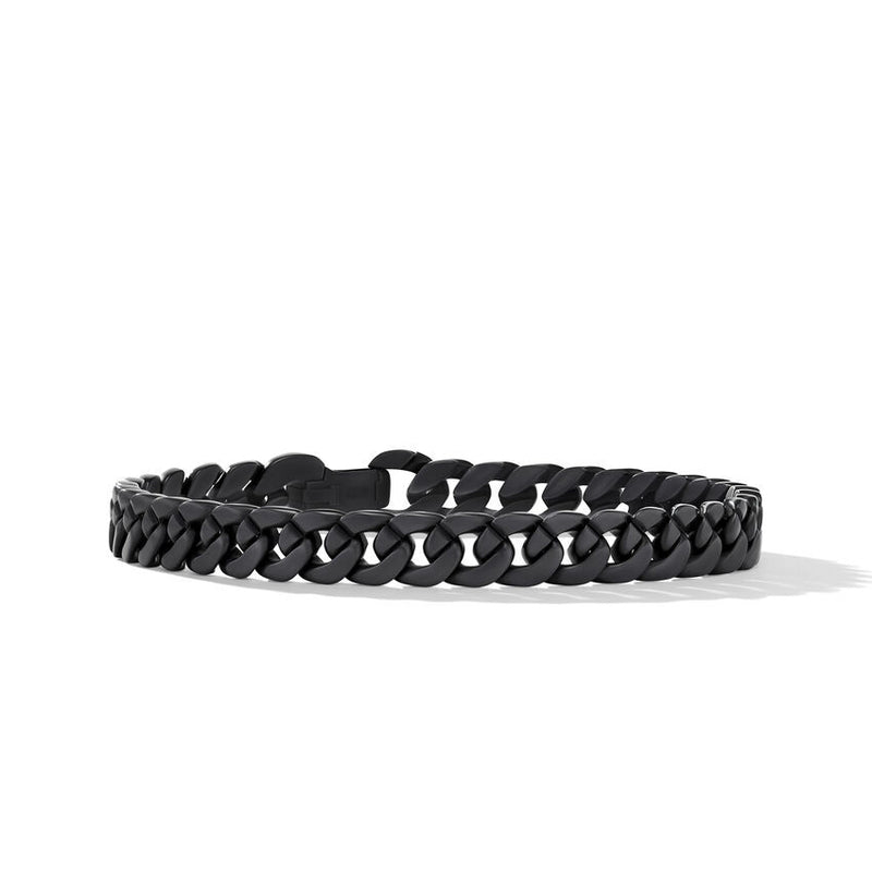 David Yurman Gents Curb Chain Bracelet in Black Titanium, 8mm