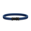 David Yurman Gents Chevron Bracelet in Blue Rubber with Black Titanium, 6mm