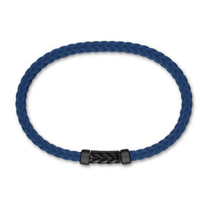 David Yurman Gents Chevron Bracelet in Blue Rubber with Black Titanium, 6mm