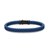 David Yurman Gents Chevron Bracelet in Blue Rubber with Black Titanium, 6mm