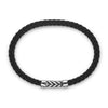 DY Gents Chevron Bracelet in Black Rubber with Diamonds and Sterling Silver, 6mm