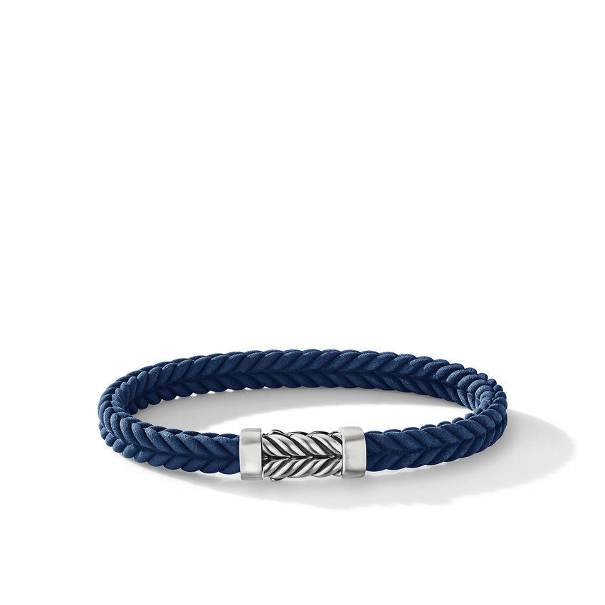 David Yurman Gents Blue Rubber Chevron Bracelet