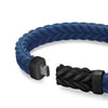 David Yurman Chevron Bracelet in Blue Rubber with Black Titanium, 9mm