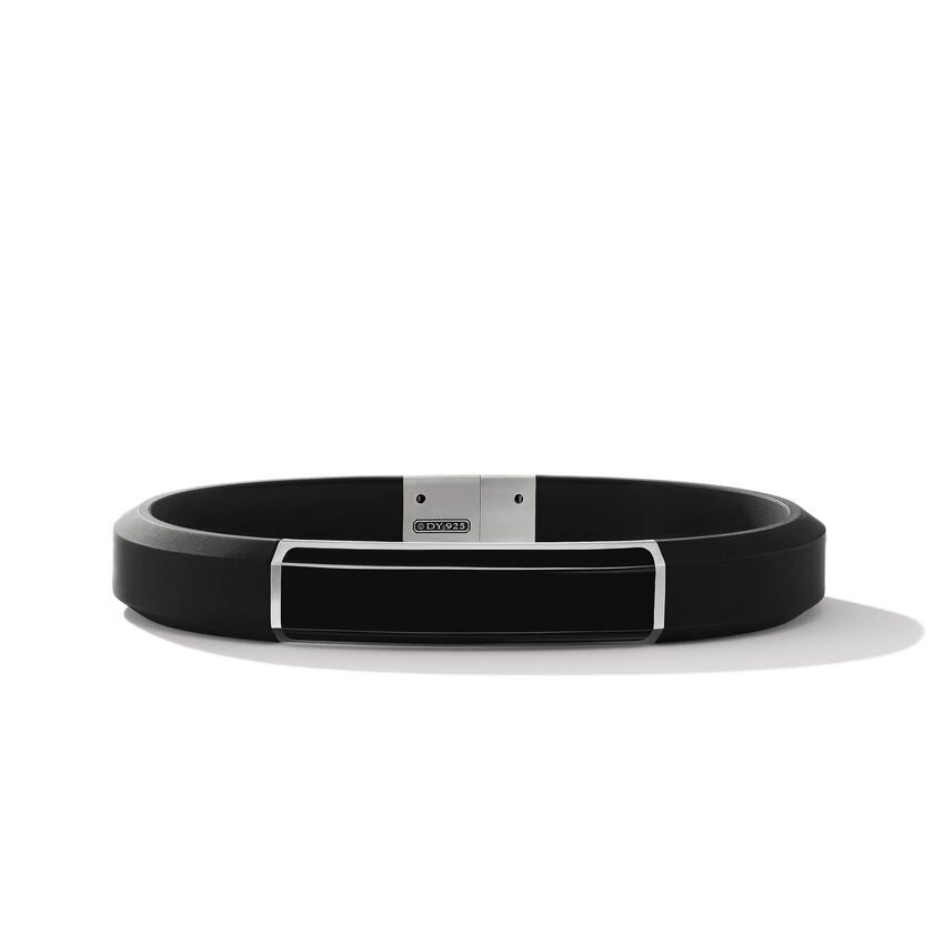 David Yurman Gents Streamline ID Black Rubber Bracelet