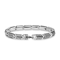DY Gents Chevron Link Bracelet in Sterling Silver, 7.6mm - NAGI