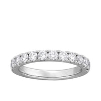14K White Gold Prong Sharing Round Lab-Grown Diamond Band