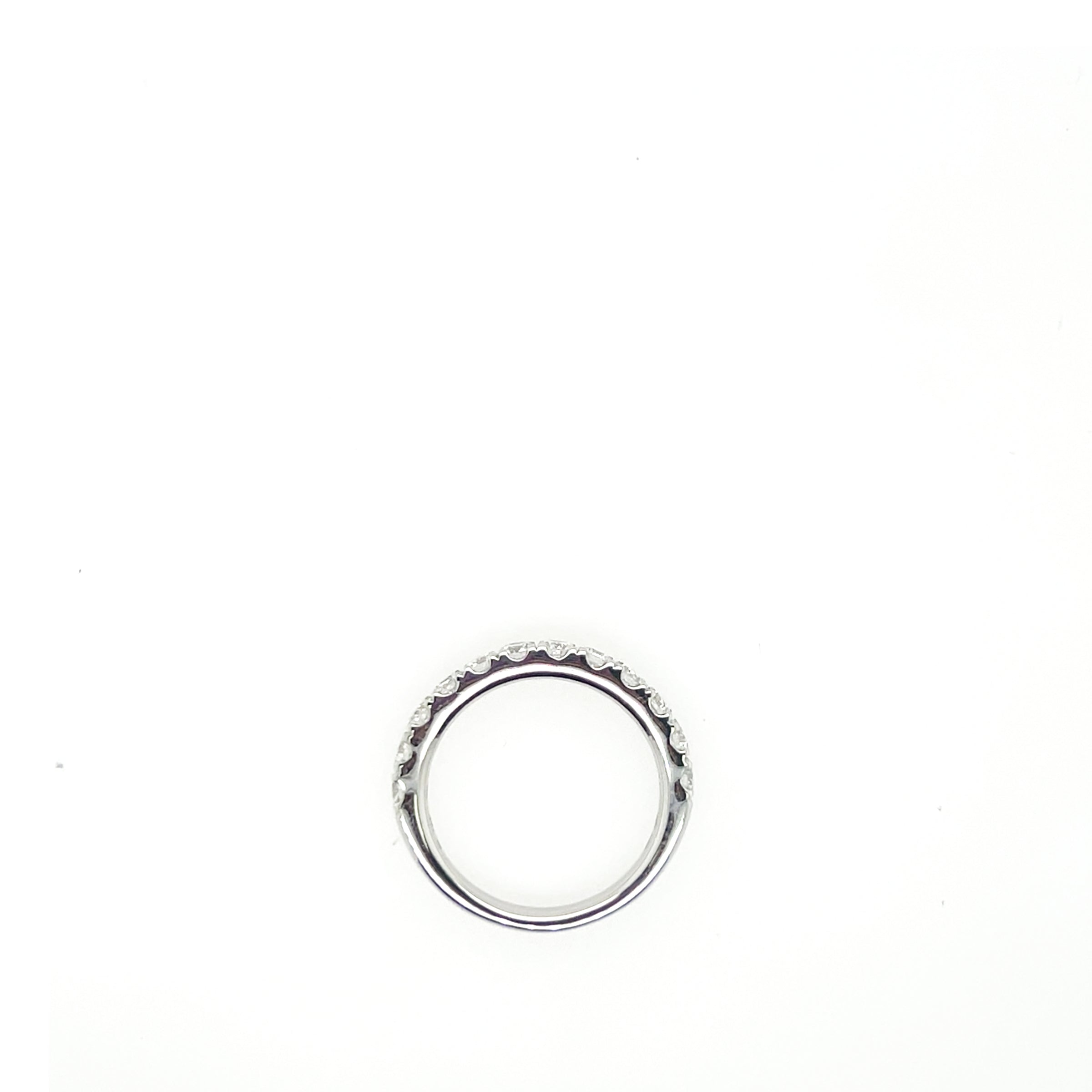 14K White Gold Prong Sharing Round Lab-Grown Diamond Band