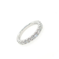 14K White Gold Prong Sharing Round Lab-Grown Diamond Band
