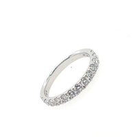 14K White Gold U-Style Round Lab-Grown Diamond Band