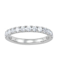 14K White Gold U-Style Round Lab-Grown Diamond Band - NAGI