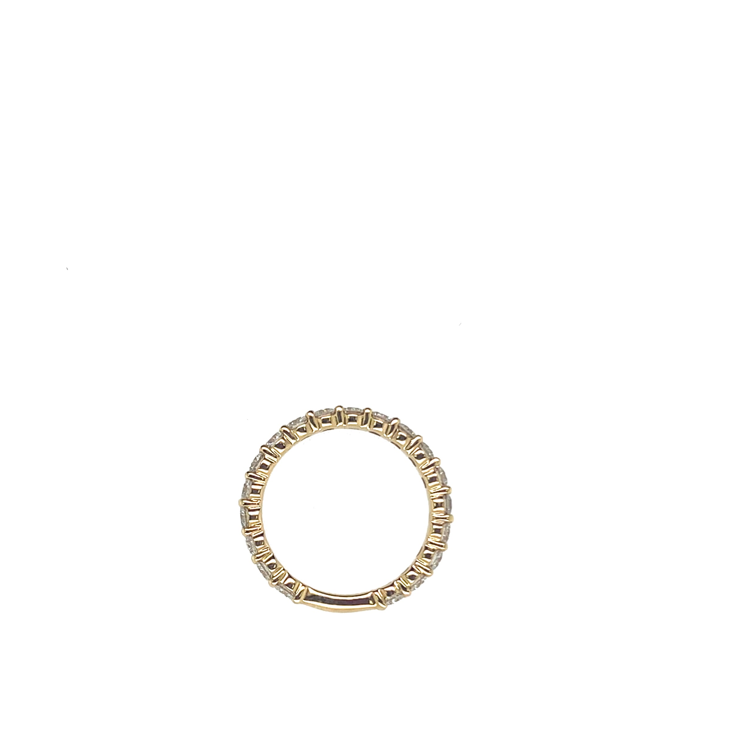 14K Yellow Gold Prong Sharing Round Lab-Grown Diamond Band