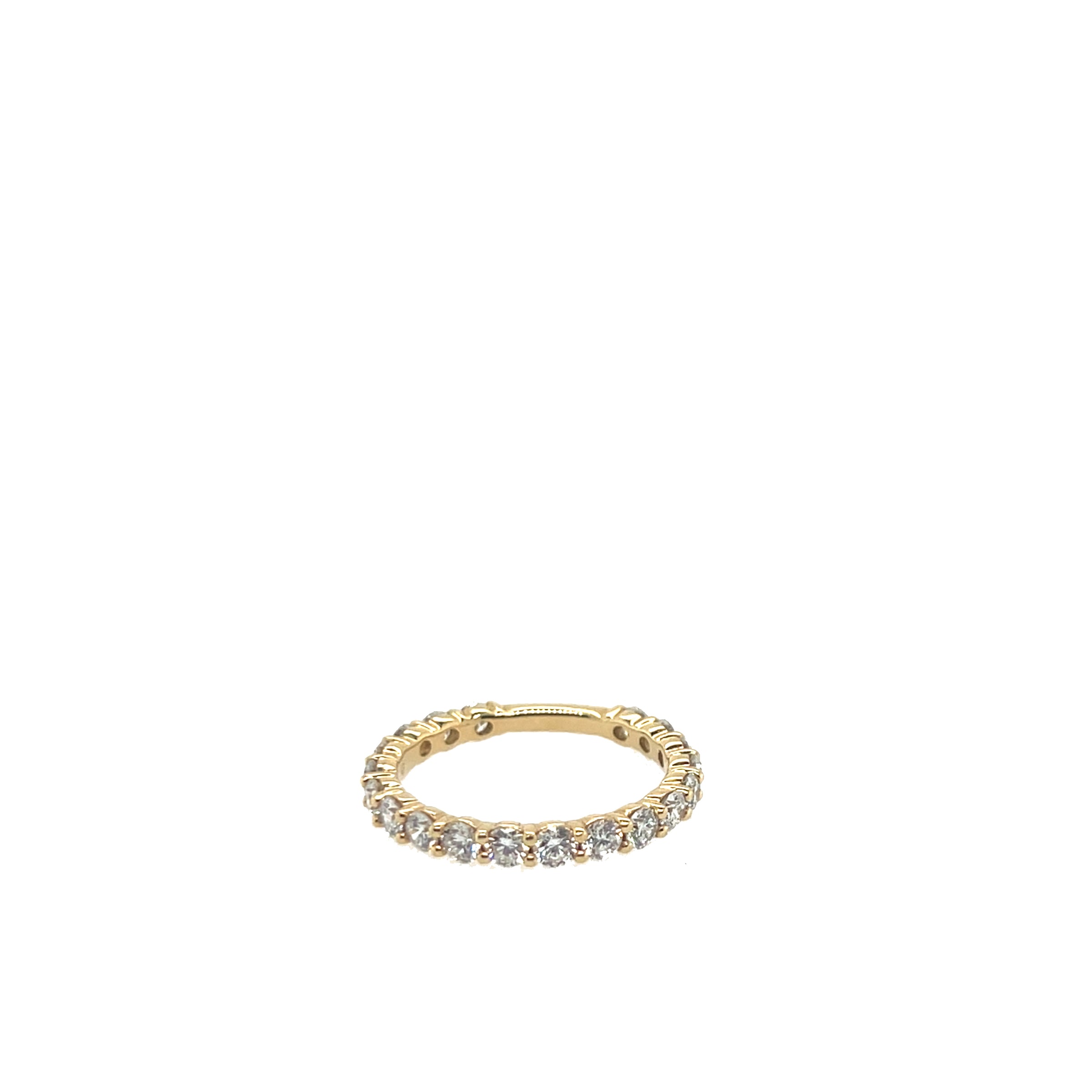 14K Yellow Gold Prong Sharing Round Lab-Grown Diamond Band - NAGI