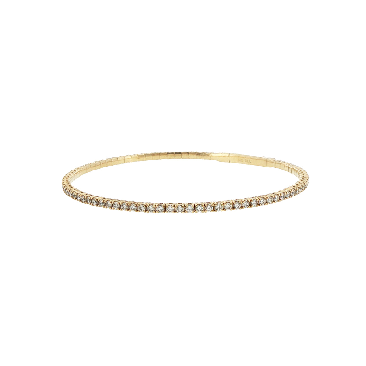 14K Yellow Gold Flex Diamond Bangle Bracelet