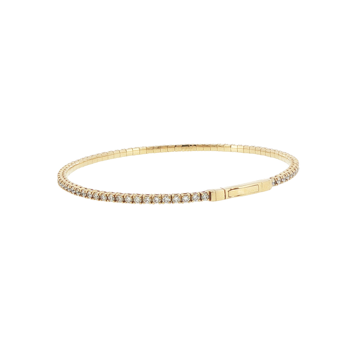 14K Yellow Gold Flex Diamond Bangle Bracelet