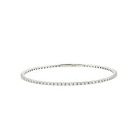 14K White Gold Flexible Diamond Bangle Bracelet