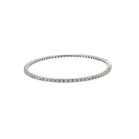 14K White Gold Flexible Diamond Bangle Bracelet