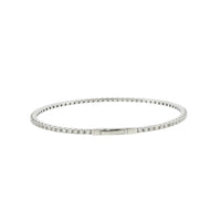 14K White Gold Flexible Diamond Bangle Bracelet
