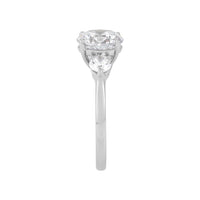 14K White Gold Lab-Grown Diamond 3-Stone Round Engageement Ring