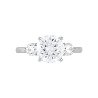 14K White Gold Lab-Grown Diamond 3-Stone Round Engageement Ring