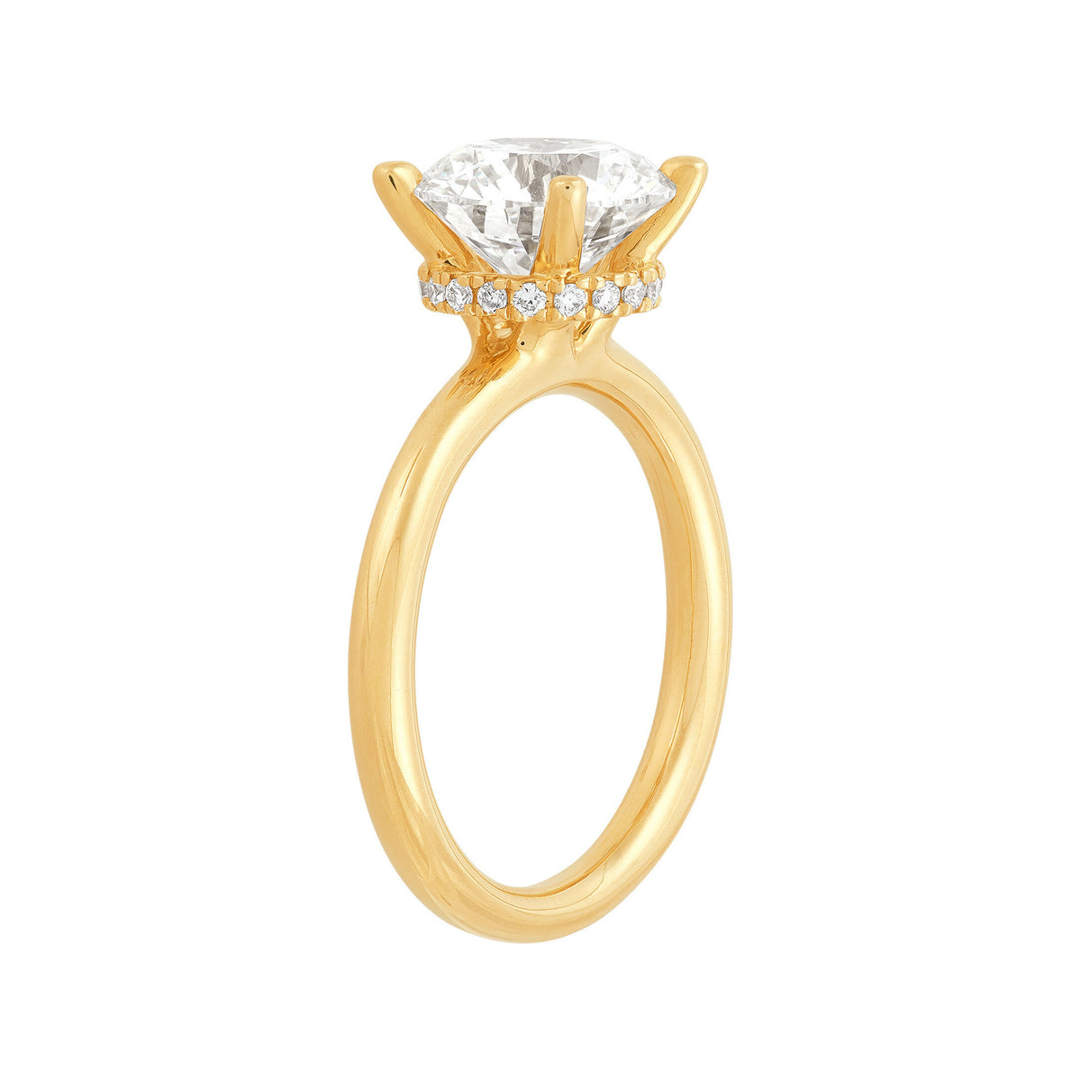 14K Yellow Gold Lab-Grown Diamond Solitaire Round Engagement Ring