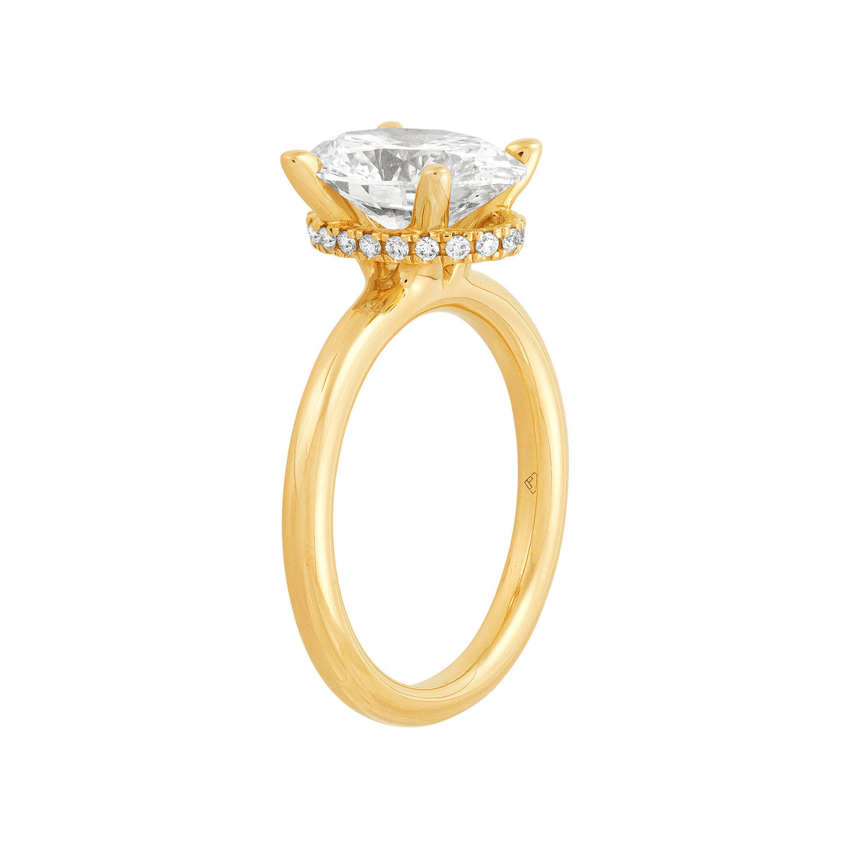 14K Yellow Gold Lab-Grown Diamond Solitaire Oval  Engagement Ring