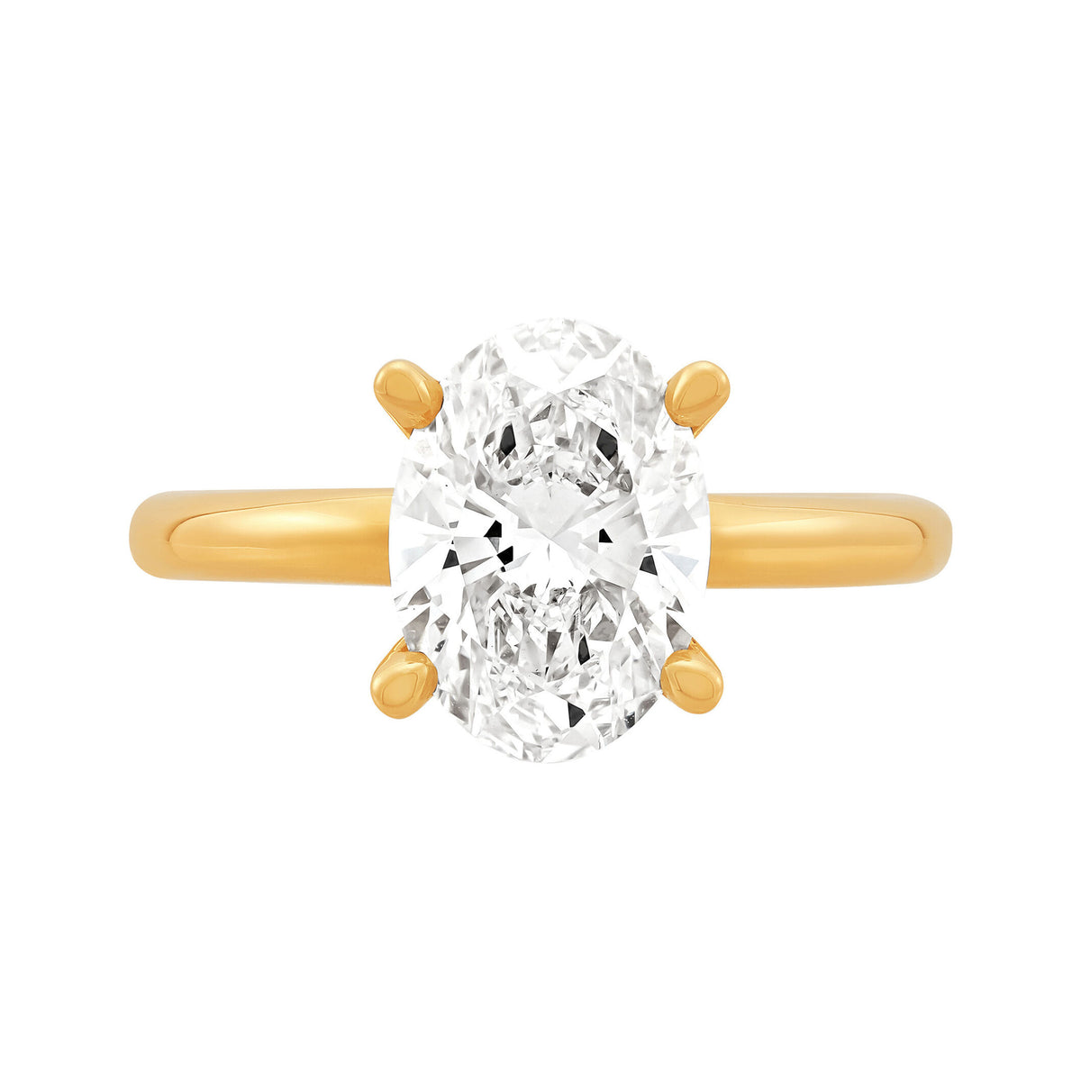 14K Yellow Gold Lab-Grown Diamond Solitaire Oval  Engagement Ring